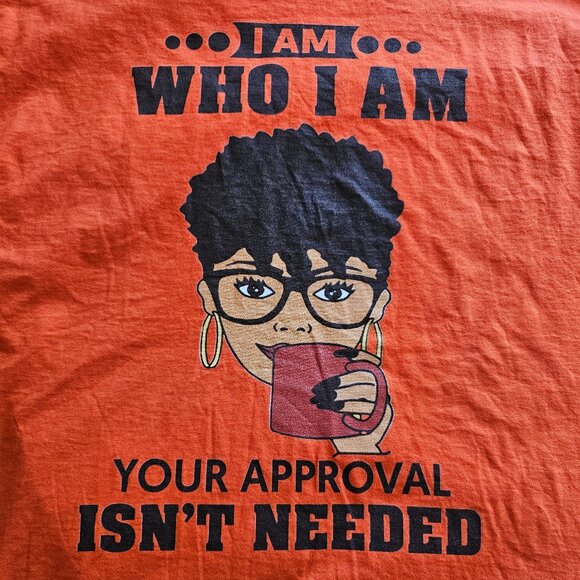 I am Who I Am Graphic Tshirt, Orange, Size XL - Picture 2 of 5